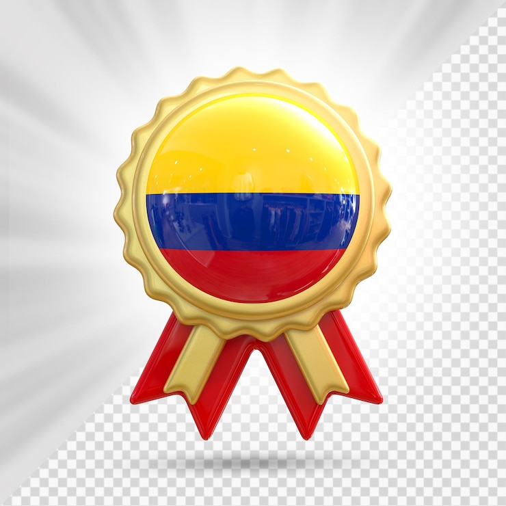 PSD colombia, bandera, 3d, render