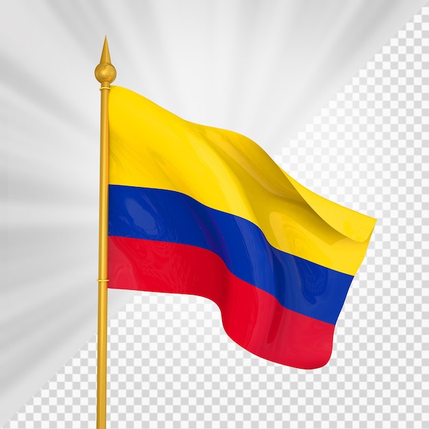 PSD colombia, bandera, 3d, render