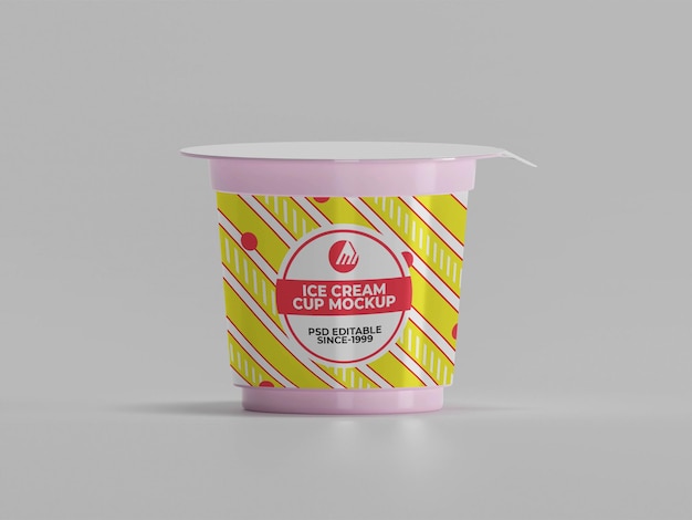 Coloque la maqueta de taza de helado