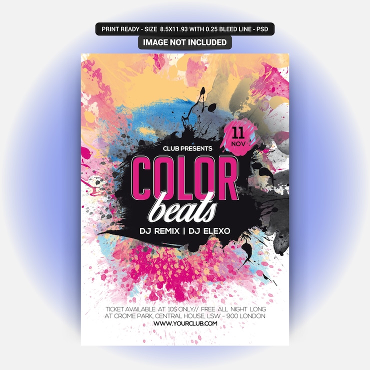 PSD color beats flyer