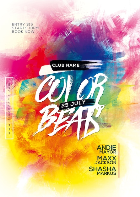 Color beats party flyer