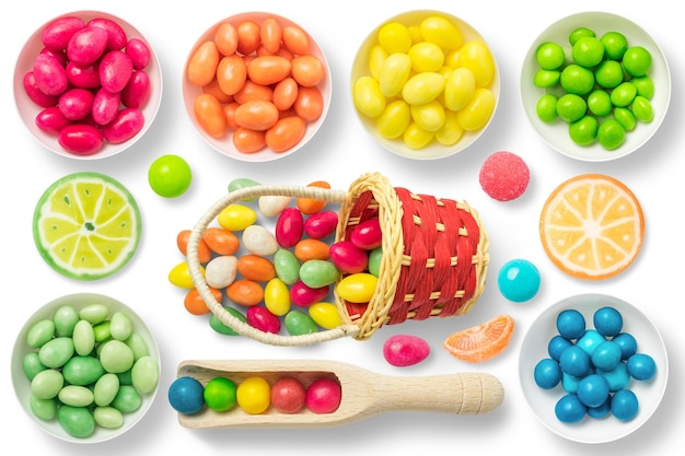 Color candy jelly beans elemento alimenticio