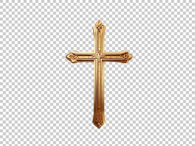 El color dorado del elegante signo de la cruz cristiana