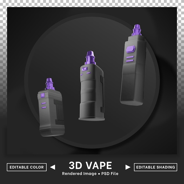 Color editable del paquete de iconos de vape 3d