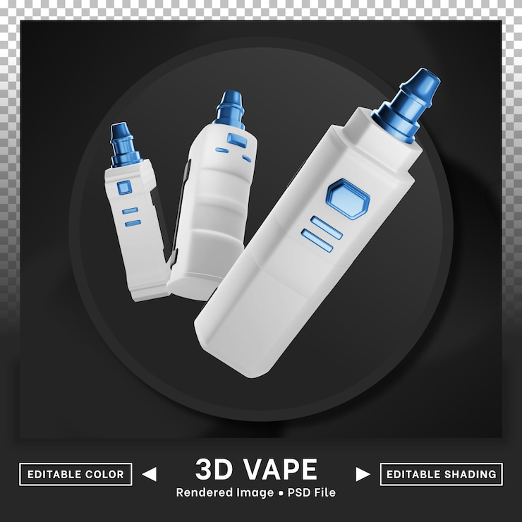 PSD color editable del paquete de iconos de vape 3d