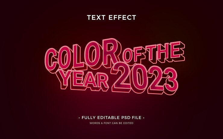Color de efecto de texto del año 2023.