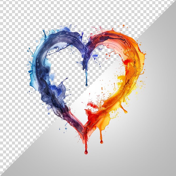 PSD el color de la línea de amor en forma de corazón png