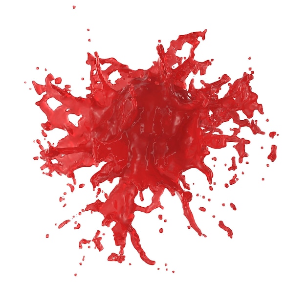 color liquid splash isolated transparent background 3d rendering
