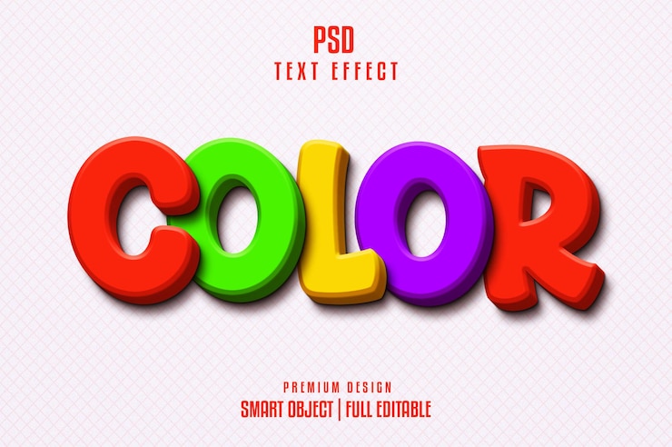 PSD color multicolor text effect