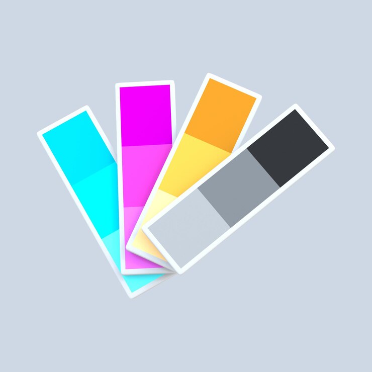 PSD color palettes 3d render psd mockup