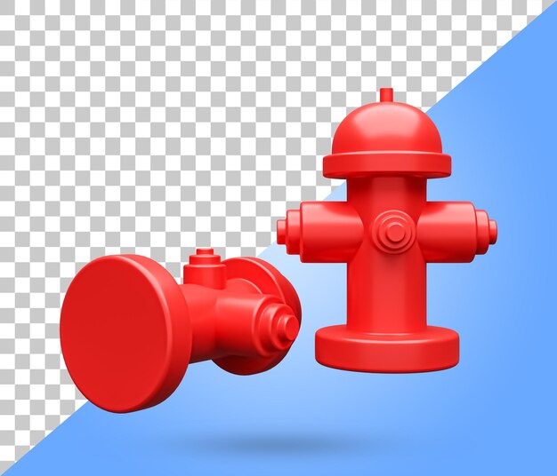 Color rojo hidrante con fondo blanco aislado Elementos de bomberos Símbolo de protección contra incendios