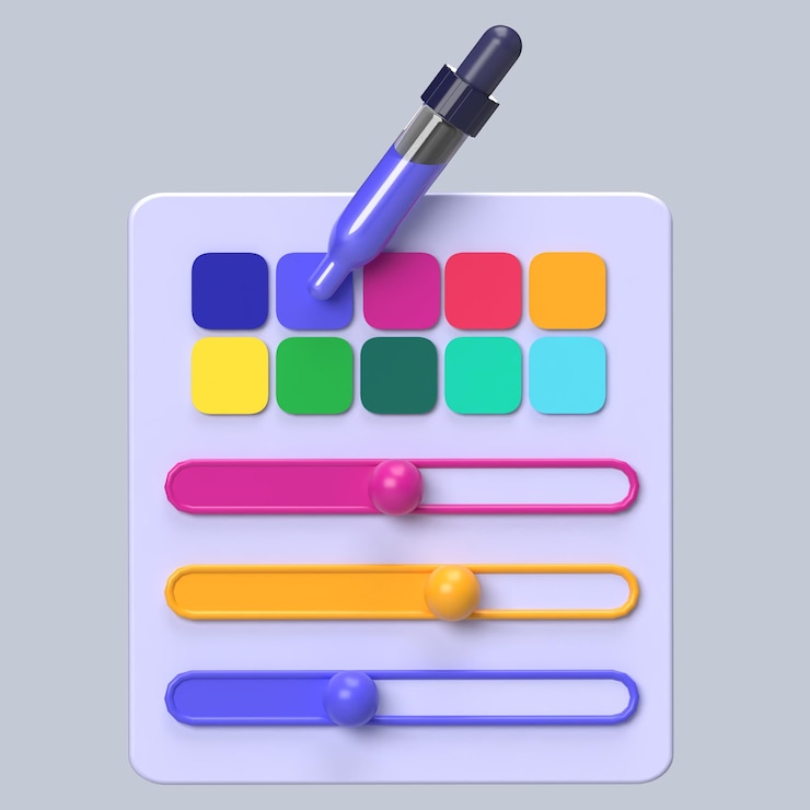 PSD color sample guide 3d icon
