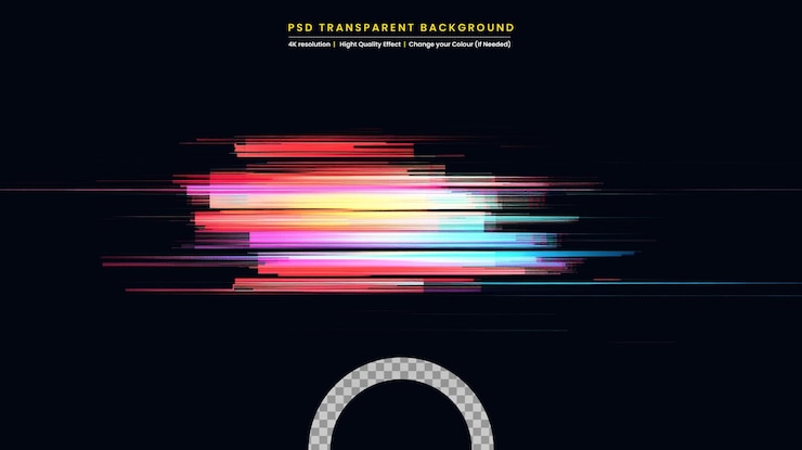 PSD color shiny light effects on black liquid style multicolored wavy shape