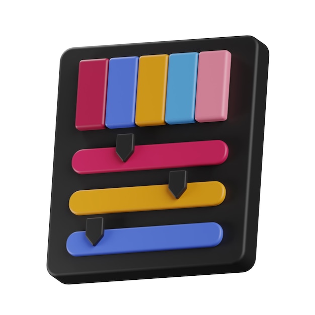 Color Slider ícone isolado ilustração de renderização 3D