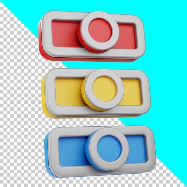 Color Slides Icon 3D Diseño Gráfico 3D Creativo Icon Icono 3D de alta calidad 3000 x 3000