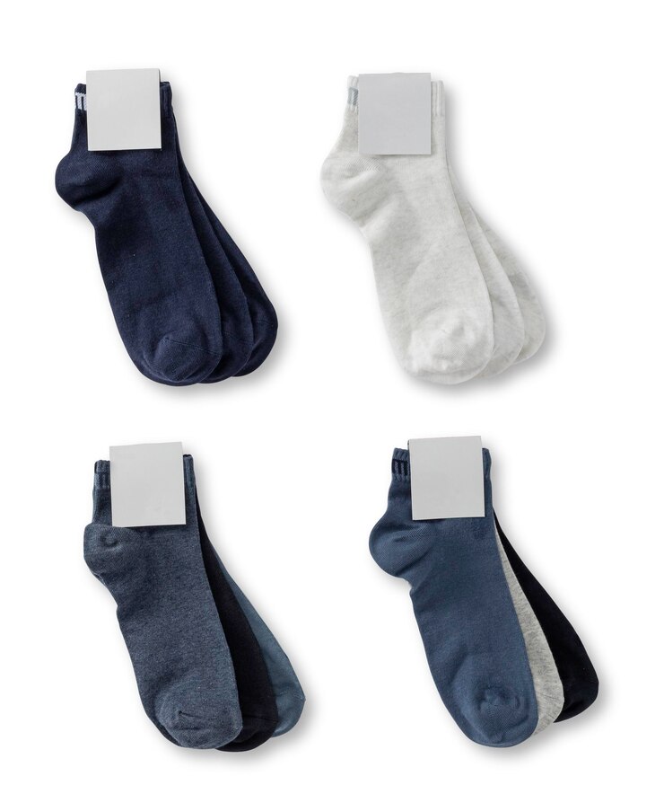 PSD color sólido multi par de calcetines regulares azul blanco negro