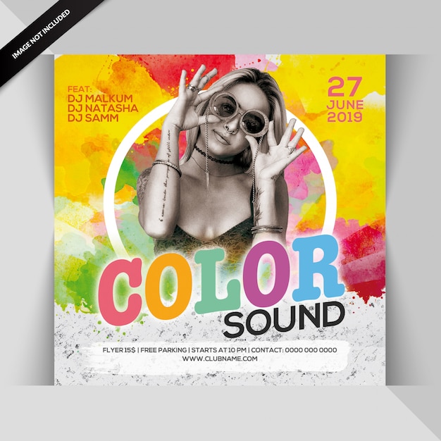 PSD color sound party flyer