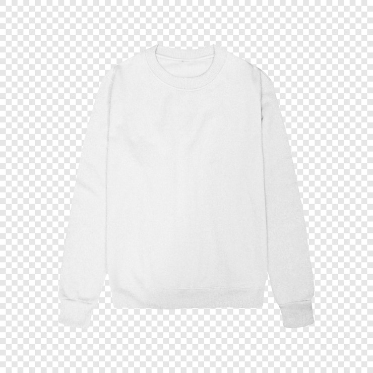 PSD color del suéter plantilla blanca fondo transparente
