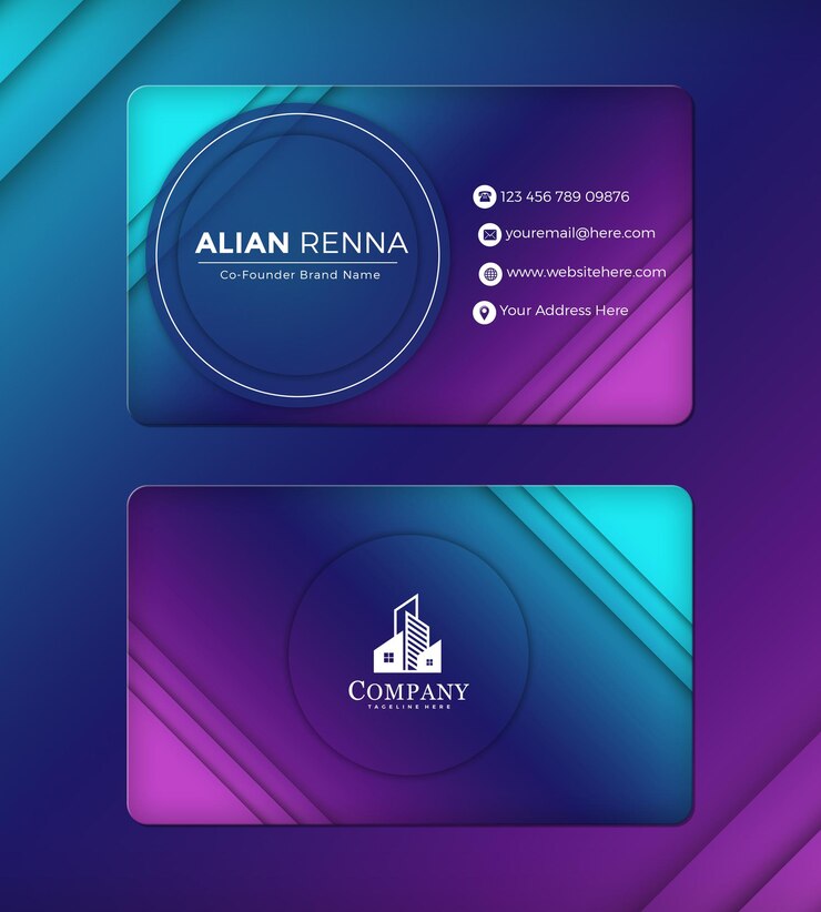 PSD color de tecnología de plantilla de tarjeta de visita