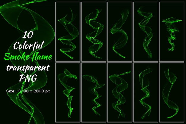 Color verde Smoke Flame Colección transparente