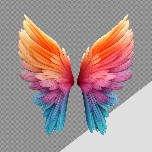 PSD color wing png isolado em fundo transparente