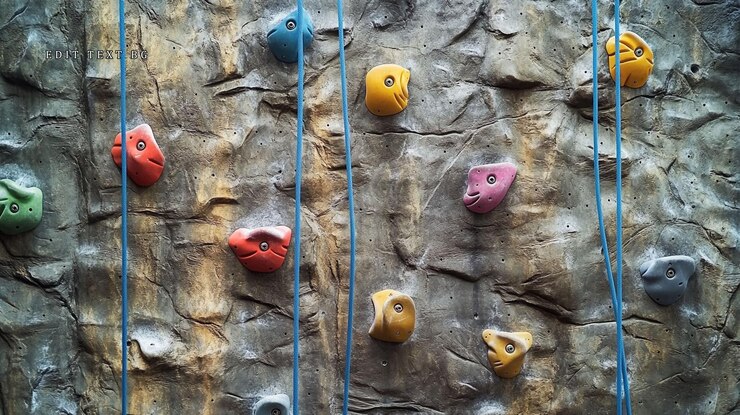 PSD colorate posizioni di arrampicata su pareti rocciose artificiali