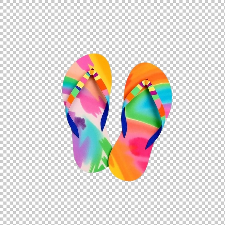 PSD colorate rainbow tiedye flip flops summer beach sandals scarpe calzature flip flops vibrazione di spiaggia