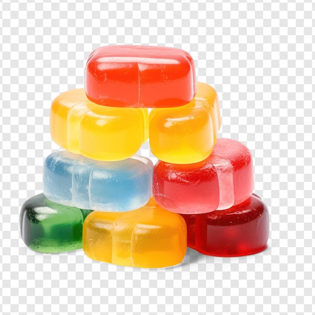 PSD coloré de bonbons à la gelée sur fond de transparence psd