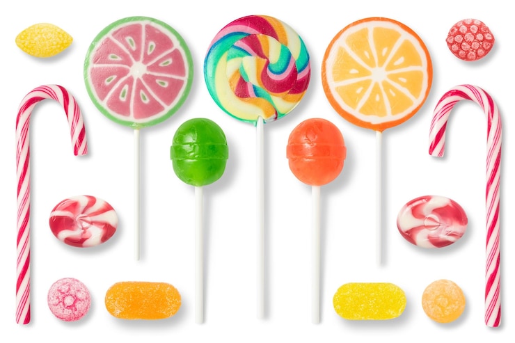 PSD colore caramella lecca-lecca elemento alimentare