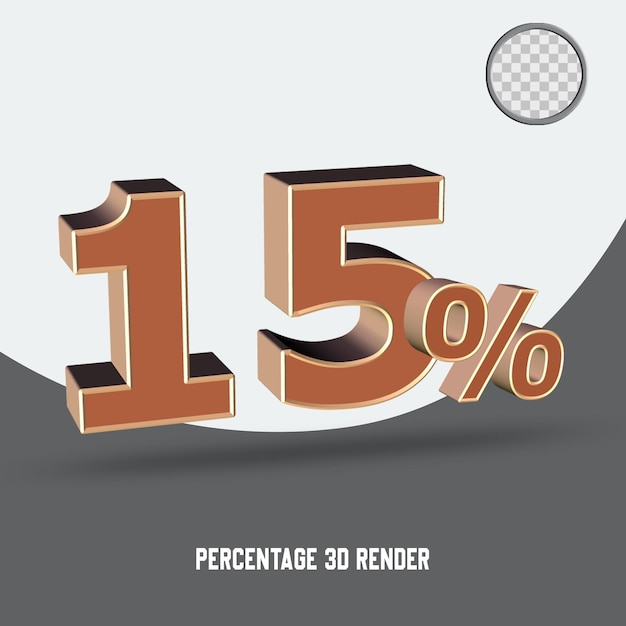 Colore marrone della percentuale del numero di rendering 3D
