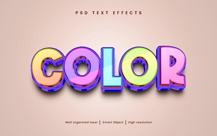 Colore modificabile effetto testo stile 3d