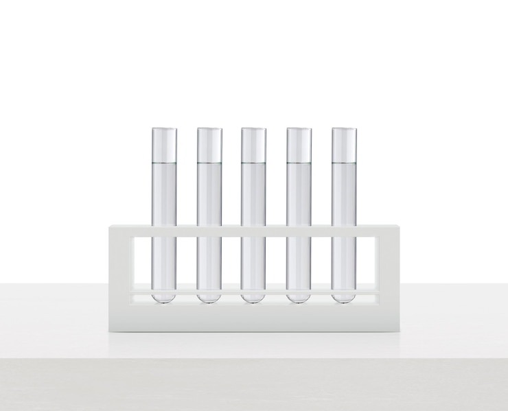 PSD colored liquids in tubes test tube transparent background