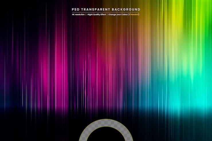 PSD colores del arco iris en un fondo transparente
