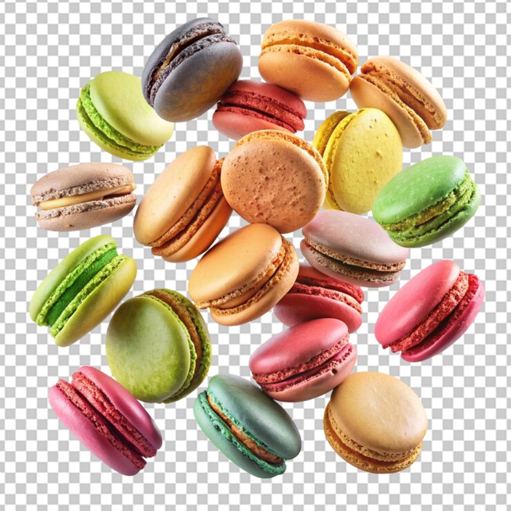 PSD colores diferentes sabores de macarrones png