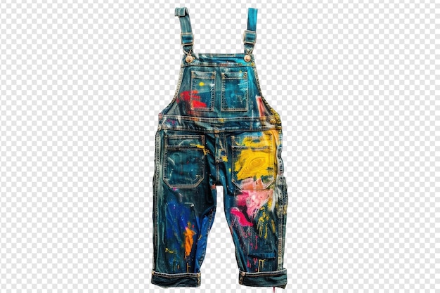 Colores Overalls de algodón perfecto para trajes casuales con aislado en fondo transparente