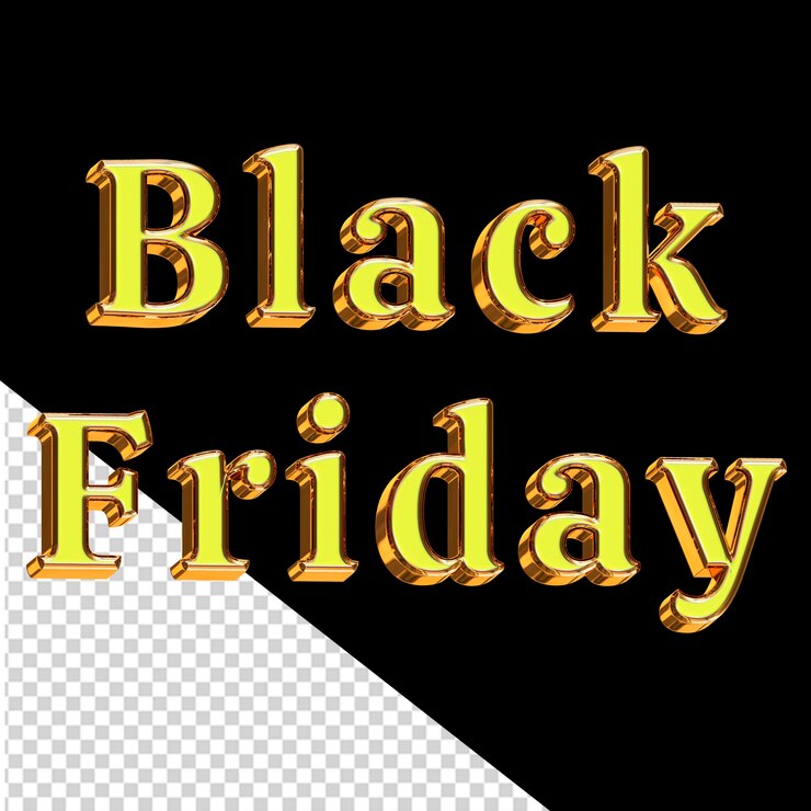 PSD colorful 3d black friday lettering
