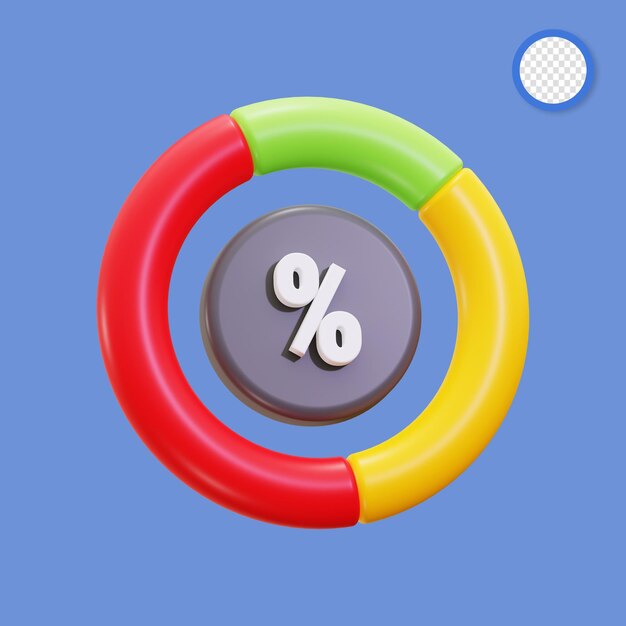 Colorful 3D Donut Chart for Data Representation