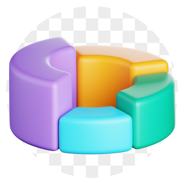 colorful 3d pie chart for data visualization and business statistics