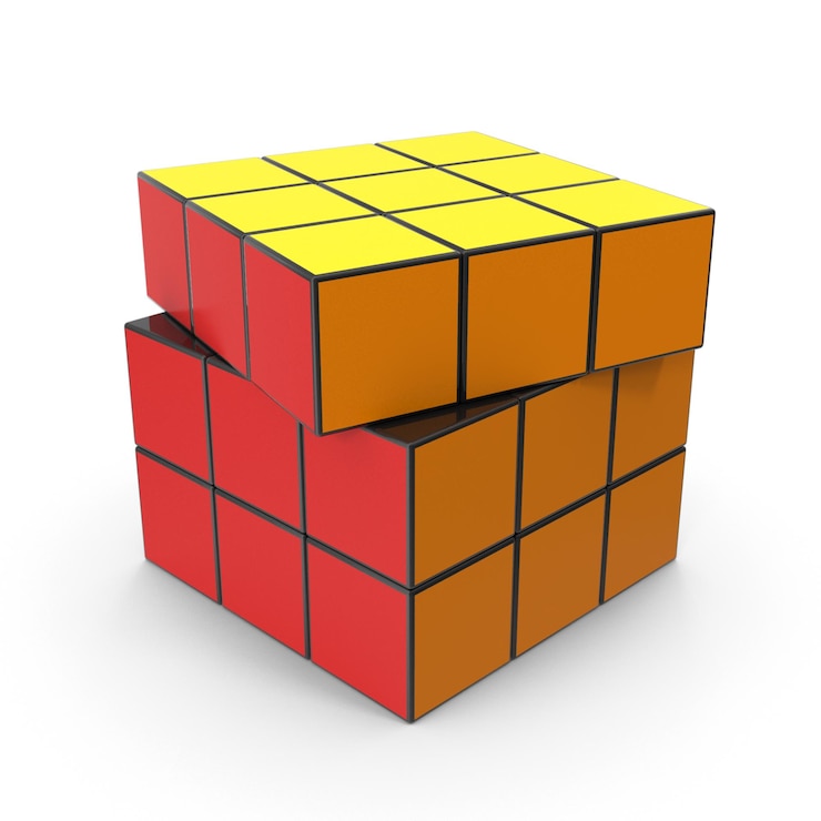 PSD a colorful 3d rubiks cube puzzle
