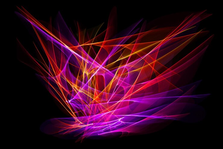 PSD colorful abstract image of a neon light