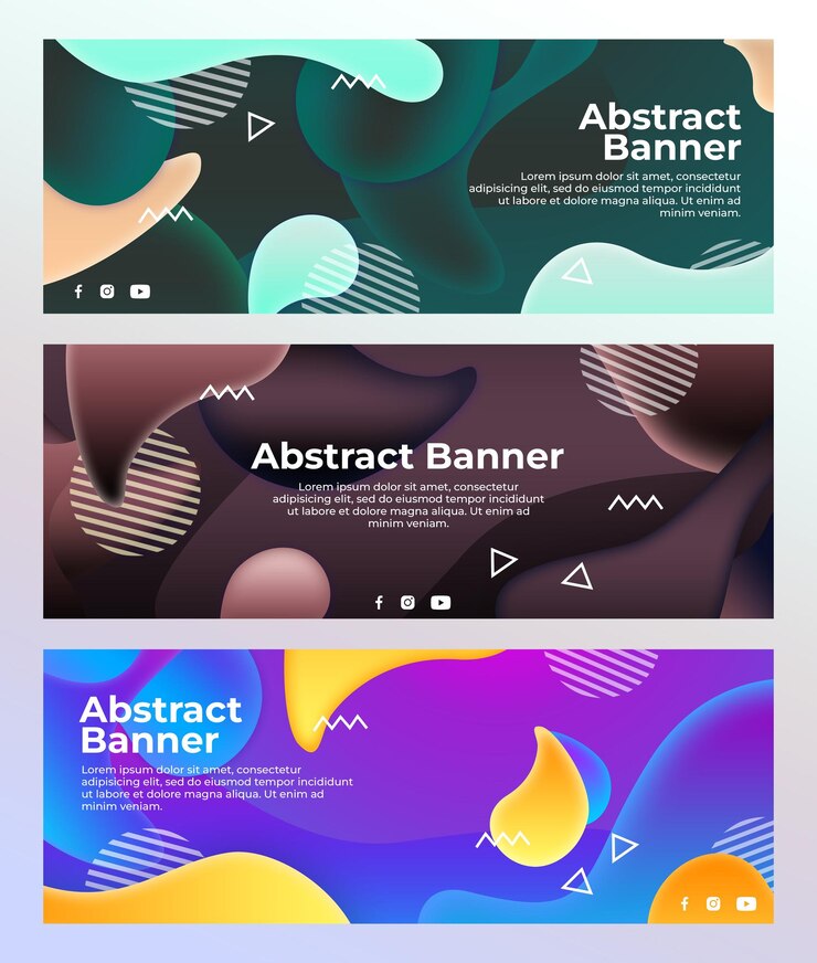 PSD colorful abstract liquid banner template