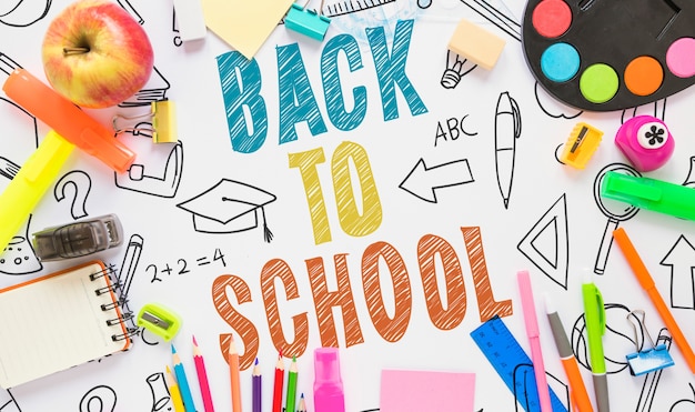 Colorful back to school mockup