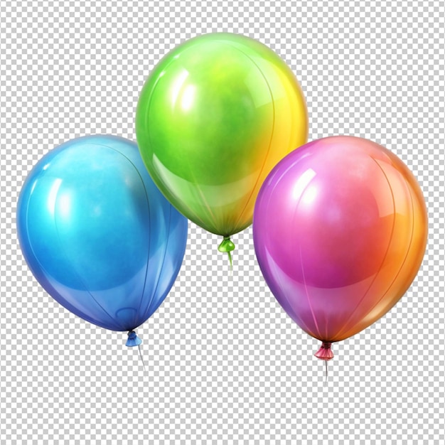 colorful balloons deflated on white background