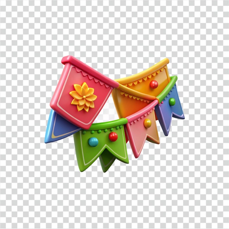 PSD colorful bunting decoration festive party flags