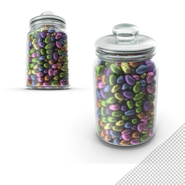 Colorful Candies in Glass Jar