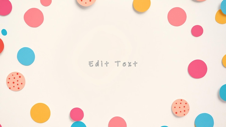 PSD colorful confetti circles frame on white background