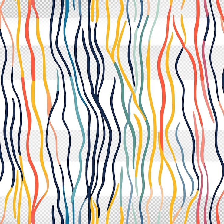 PSD colorful doodle pattern of colored lines
