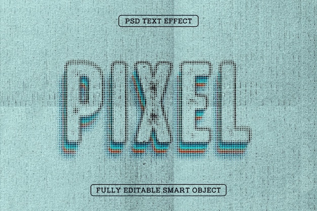Colorful Halftone Dots Textured Pixel Text Effect