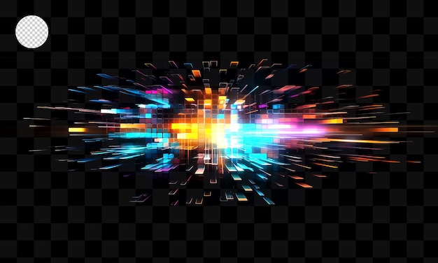 Colorful light trails on a transparent background