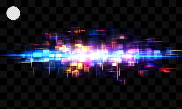Colorful lights on a transparent background